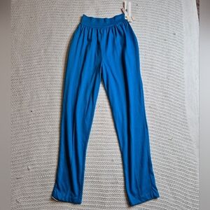 VTG DEADSTOCK E Street Women's Small High Waist Lycra Stretch Pants Turquoise